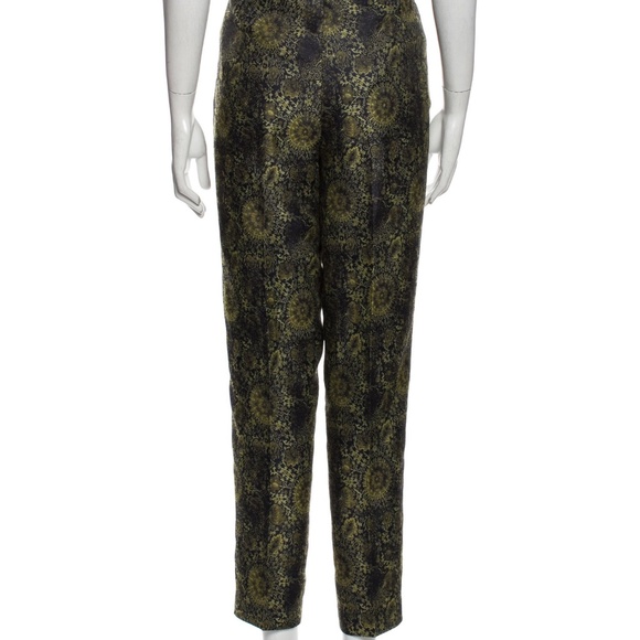 Lafayette 148 New York blue & gold metallic brocade cropped pants, 10 - Picture 2 of 9